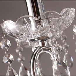 Traditional Classic Crystal Chrome Metal Chandelier