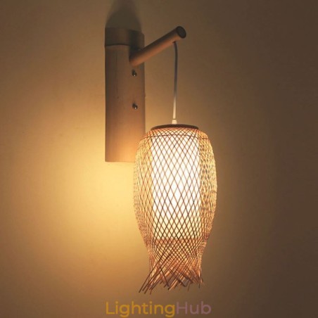 Downward Bamboo Wall Light Rural Round Wall Sconce Bedside Teahouse Creative Light Downward Bamboo Wall Light Rural Round Wall Sconce Bedside Teahouse Creative Light