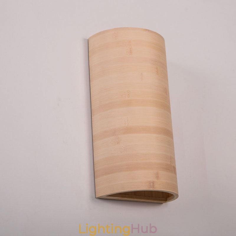 Japanese Bamboo Wall Light Simple Semicircle Wall Sconce Bedside Lighting