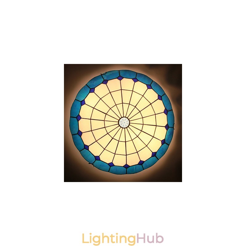 European Rural Creative Arts Stained Glass Absorb Dome Lamp Light