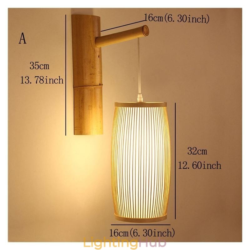 Woven Bamboo Wall Sconce Retro Chinese Wall Light Lighting