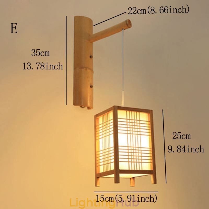 Woven Bamboo Wall Sconce Retro Chinese Wall Light Lighting