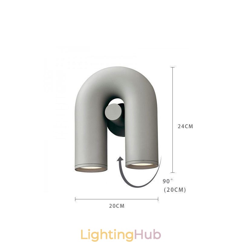 Wall Sconce U Shape Minimalist Creative Wall Light 90° Rotating Lampshade