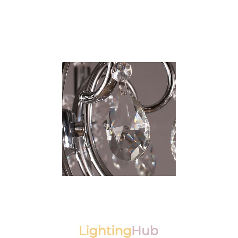 Traditional Classic Crystal Chrome Metal Chandelier