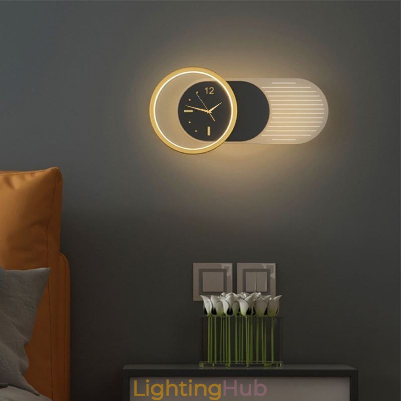 Wall Lamp Modern Minimalist Acrylic Wrought Iron Clock Wall Light