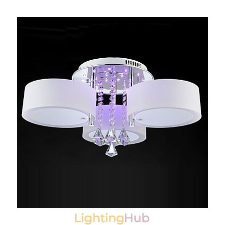 Remote Control Flush Mount Crystal Modern Contemporary