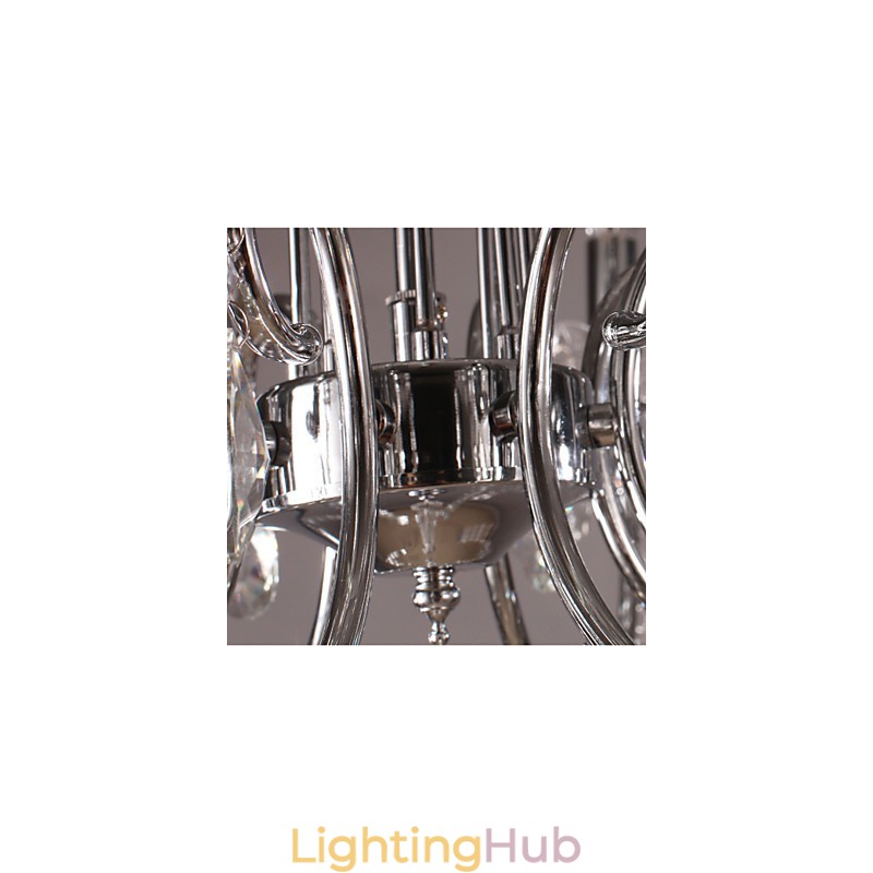 Traditional Classic Crystal Chrome Metal Chandelier