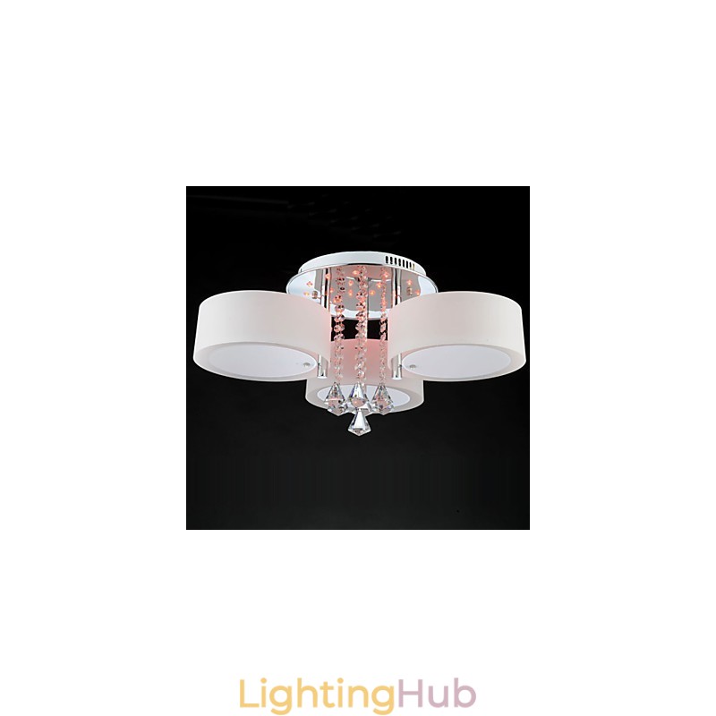 Remote Control Flush Mount Crystal Modern Contemporary