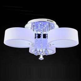 Remote Control Flush Mount Crystal Modern Contemporary