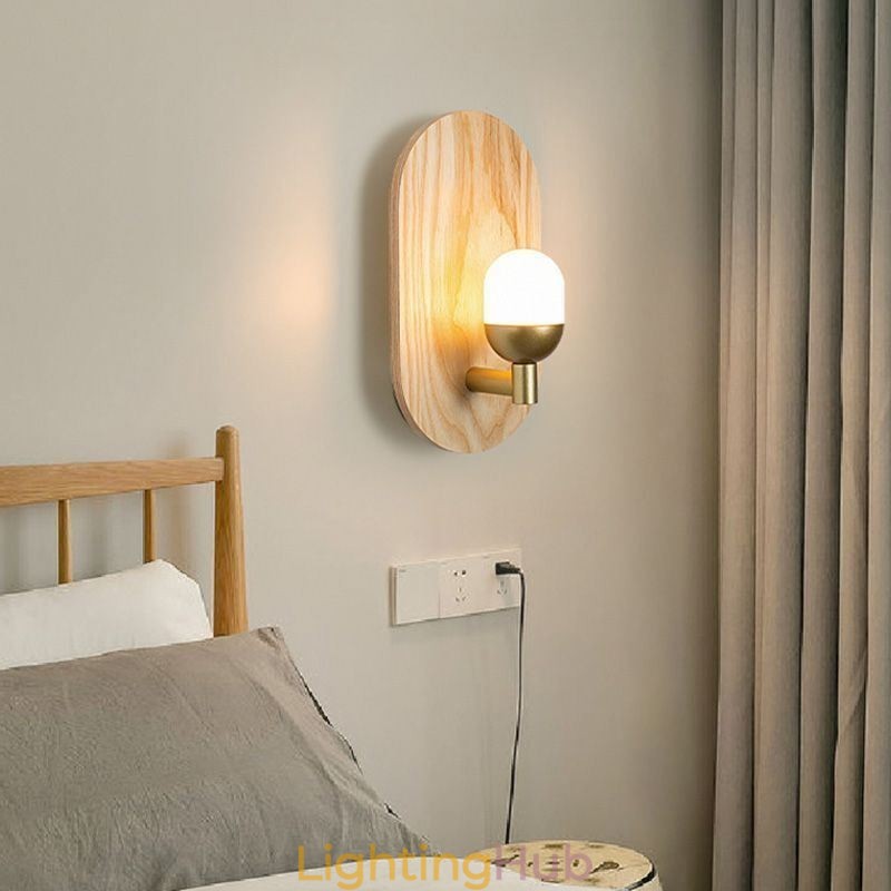 Decoration Wall Wood Lamp Entrance Aisle Lights Nordic Bedside Wall Light