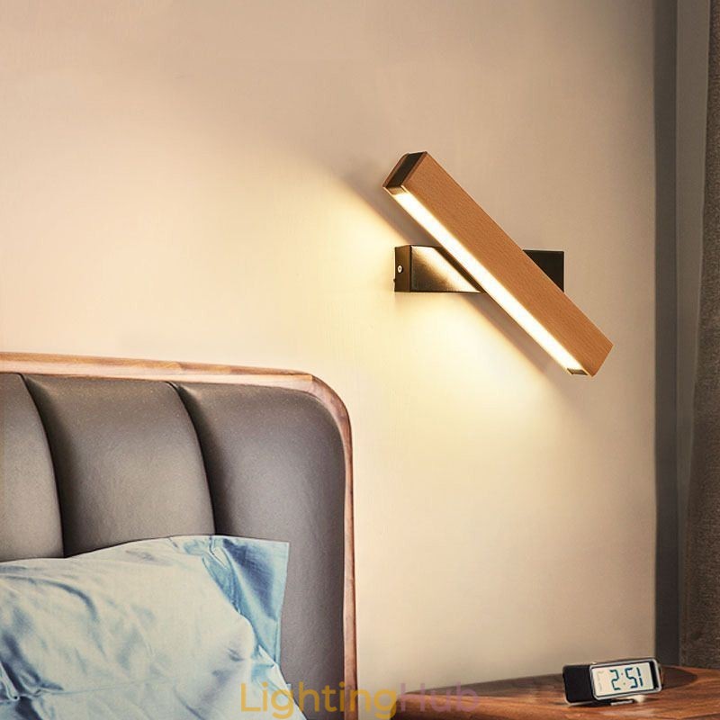 Europe Solid Wood Wall Lamp Bedside Wall Lighting Modern Simplicity Lamps