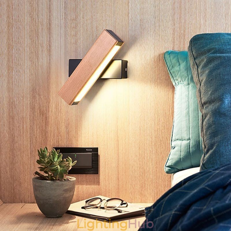 Europe Solid Wood Wall Lamp Bedside Wall Lighting Modern Simplicity Lamps