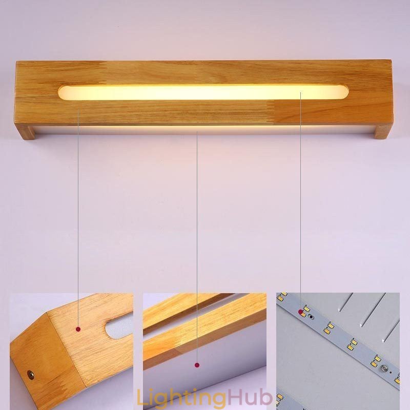 Modern Wall Wood Lamp Entrance Aisle Lights Nordic Bedside Wall Light