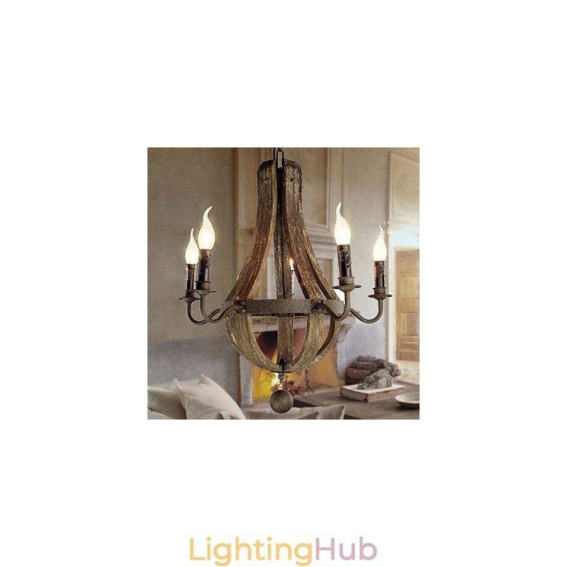 Chandelier 5 lights Vintage Retro Country Living Dining Metal