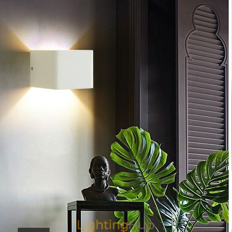 Wall Lamp Aluminum Balcony Surface Mounted Cube Porch Light