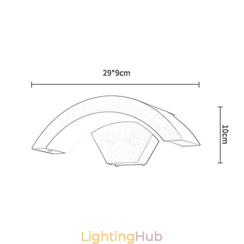 Minimalist Aluminum Lamp Garden Waterproof Crescent Wall Light