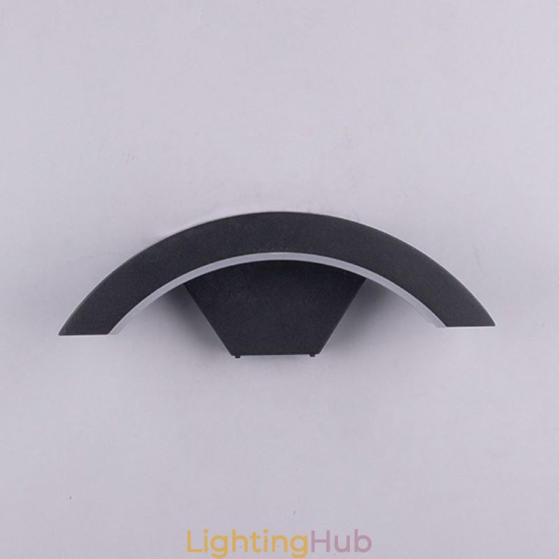Minimalist Aluminum Lamp Garden Waterproof Crescent Wall Light