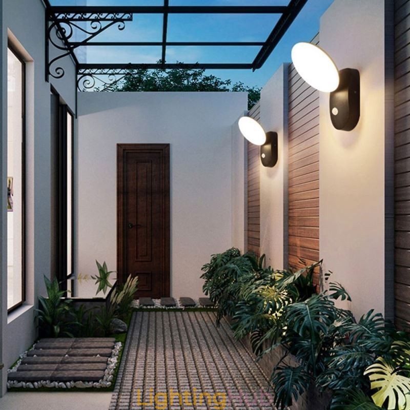 Modern Minimalist Aluminum Lamp Garden Waterproof Crescent Wall Light