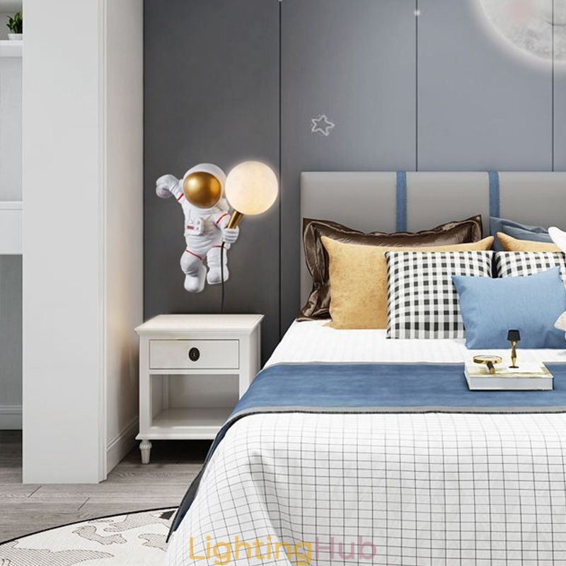 Modern Wall Sconce Creative Astronaut Resin Wall Light Kids