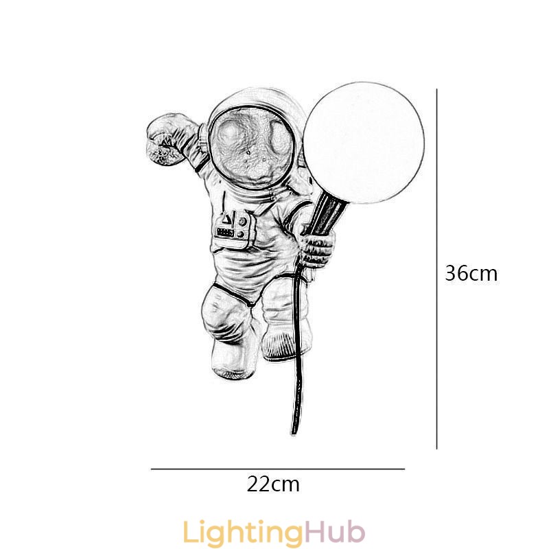Modern Wall Sconce Creative Astronaut Resin Wall Light Kids