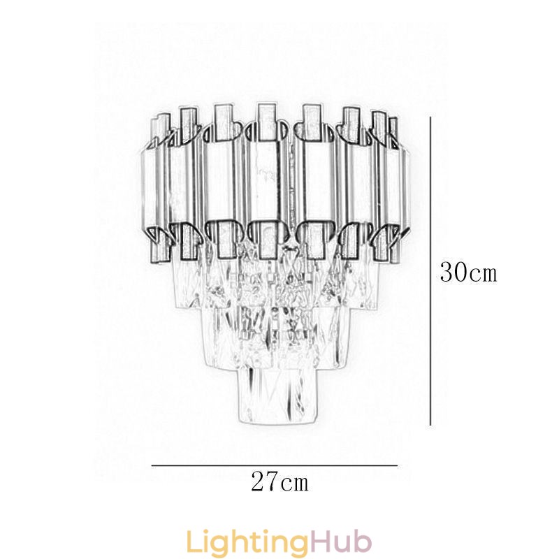 Hanging Crystal Modern Wall Light Sconce Hardwired 11.81" High Fixture