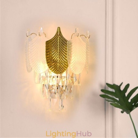 Crystal Wall Sconce Modern Wall Light Fixture 2X Base Crystal Wall Sconce Modern Wall Light Fixture 2X Base