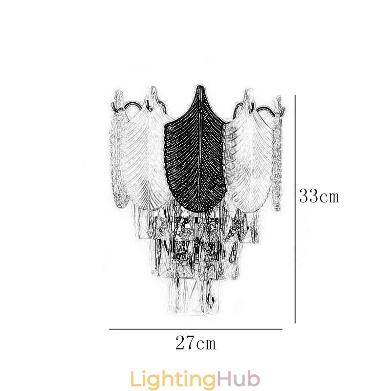 Crystal Wall Sconce Modern Wall Light Fixture 2X Base