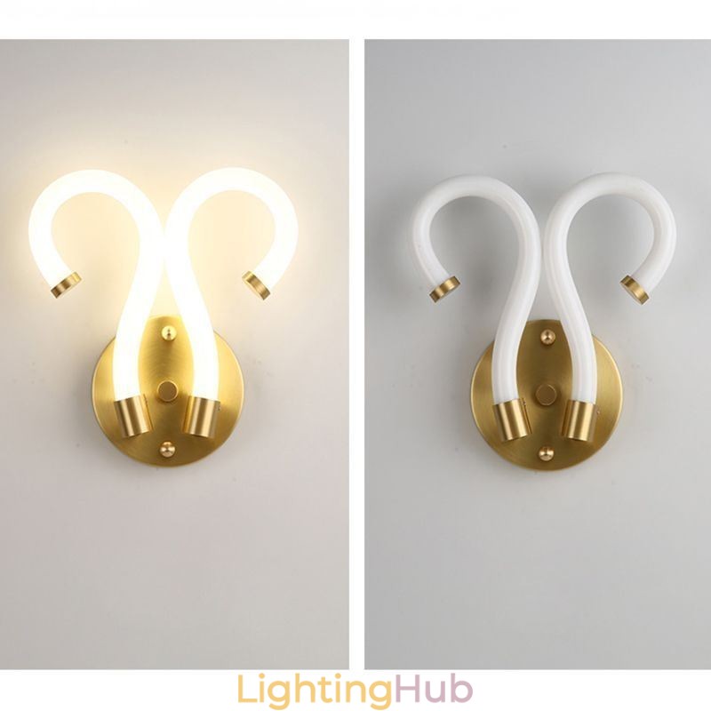 Modern Wall Light Creativity Sconce Wall Lamp Copper Sheep Horn 2 Lights