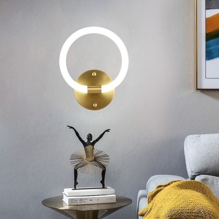 Modern Wall Light Fixtures Round Ring Wall Sconces Tricolor Dimming Modern Wall Light Fixtures Round Ring Wall Sconces Tricolor Dimming