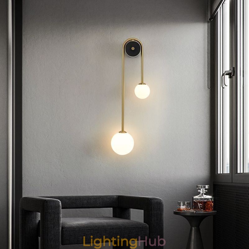 Globe Glass Wall Sconce Lighting Modern Brass Wall Light