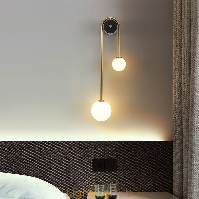 Globe Glass Wall Sconce Lighting Modern Brass Wall Light