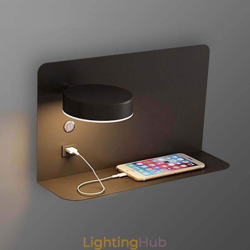 Wall Lamp Rotatable Sconce Light with USB Charging Port