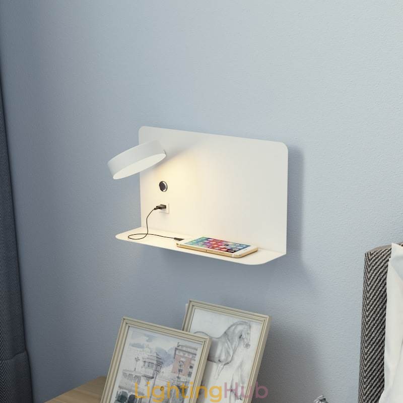 Wall Lamp Rotatable Sconce Light with USB Charging Port