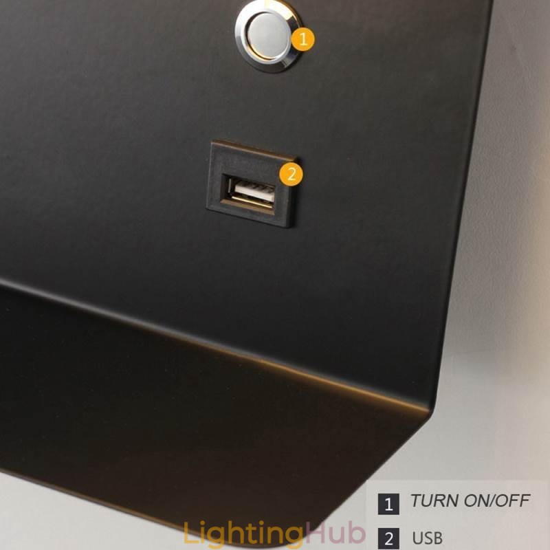 Wall Lamp Rotatable Sconce Light with USB Charging Port
