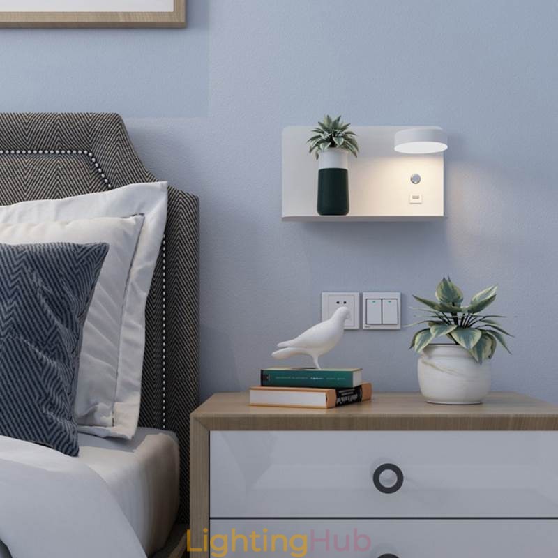 Wall Lamp Rotatable Sconce Light with USB Charging Port