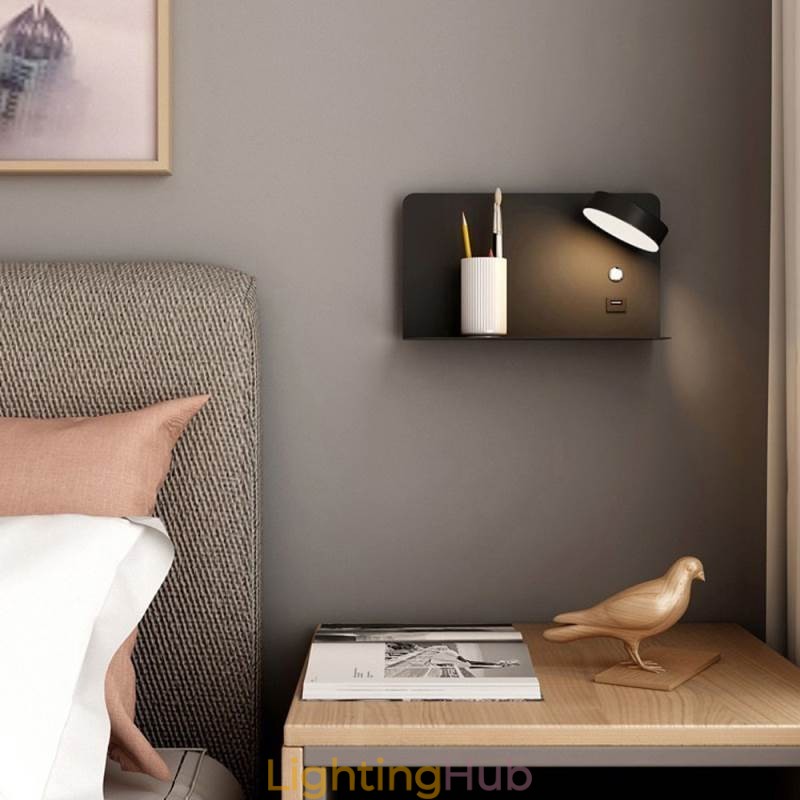 Wall Lamp Rotatable Sconce Light with USB Charging Port
