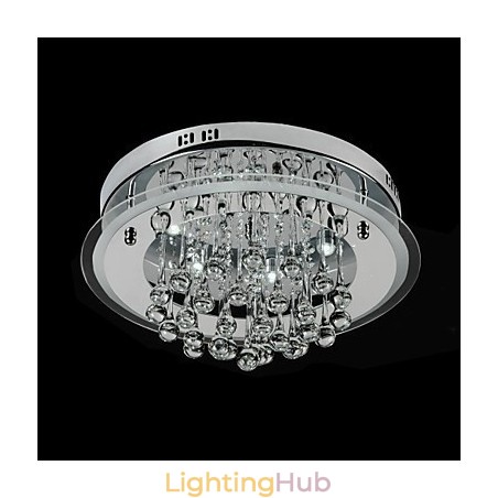 Modern Contemporary Chrome Crystal Flush Mount Modern Contemporary Chrome Crystal Flush Mount