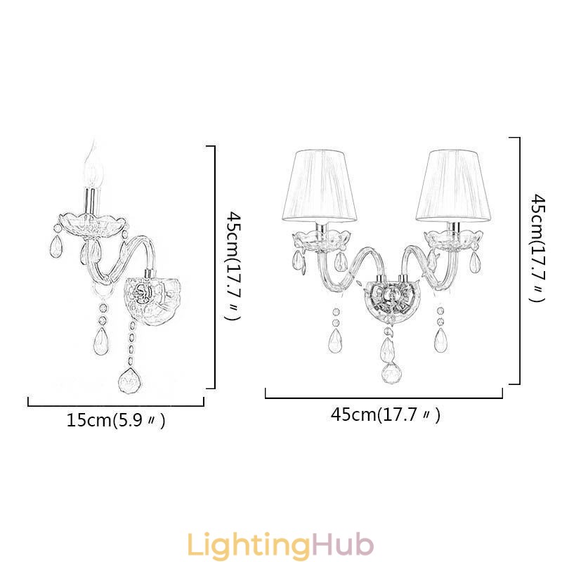 European Wall Light Crystal Sconce Red Colour