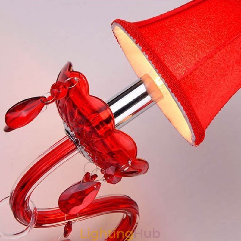 European Wall Light Crystal Sconce Red Colour
