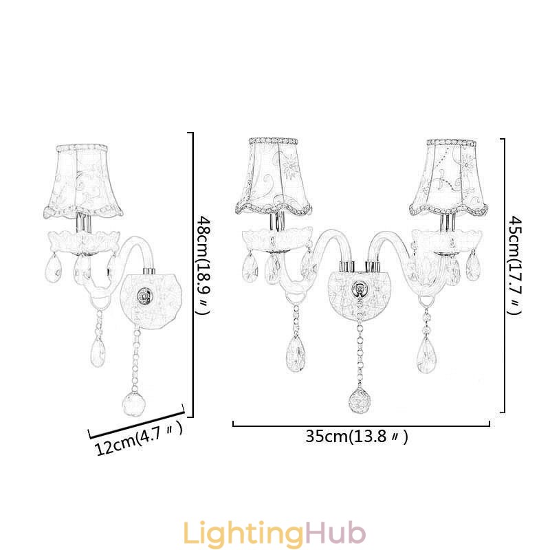Classic European Style Crystal Sconce Elegant Wall Light