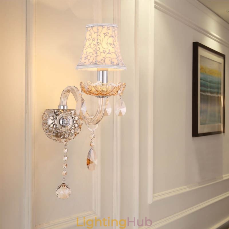 Elegant Crystal Sconce European Style Wall Light Aisle