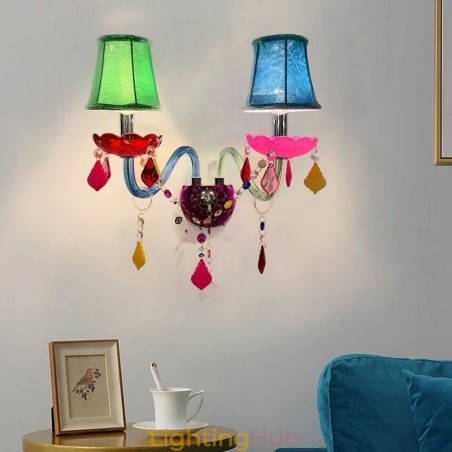 Colourful Crystal Sconce European Two Light Wall Light Aisle Colourful Crystal Sconce European Two Light Wall Light Aisle
