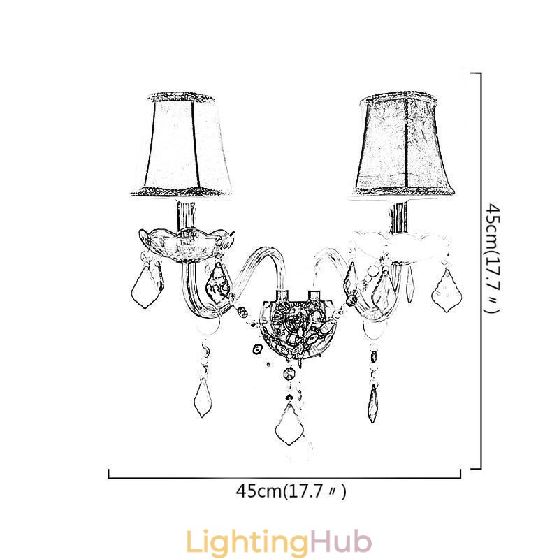 Colourful Crystal Sconce European Two Light Wall Light Aisle