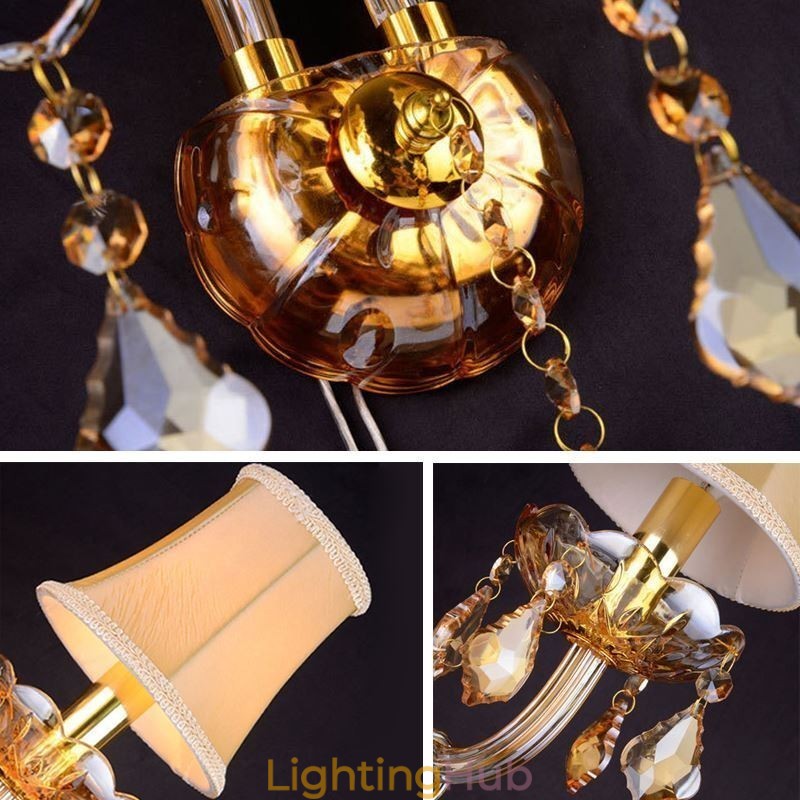 European Crystal Sconce Elegant Two Light Wall Light Stairs
