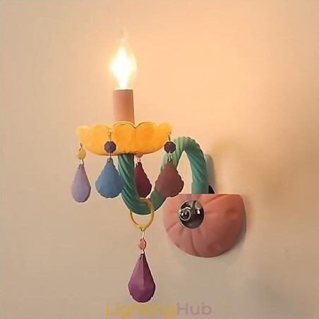 European Crystal Sconce Macaron Colourful Wall Light European Crystal Sconce Macaron Colourful Wall Light