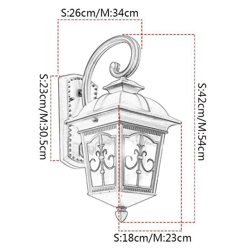European Retro Outdoor Wall Light Waterproof Arrow Flower Wall Sconce