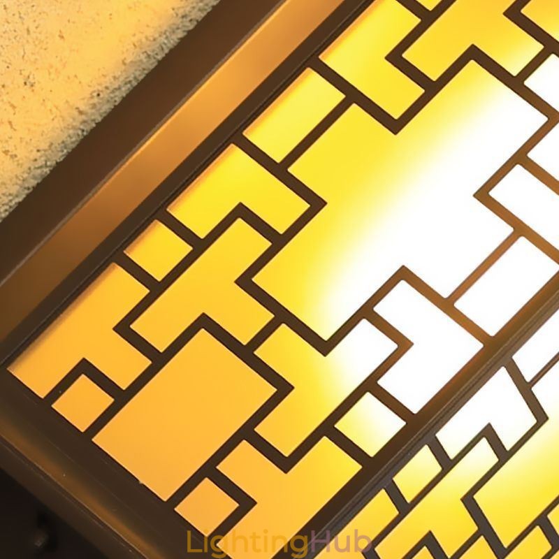 Chinese Outdoor Wall Sconce Waterproof Window Grille Wall Lamp