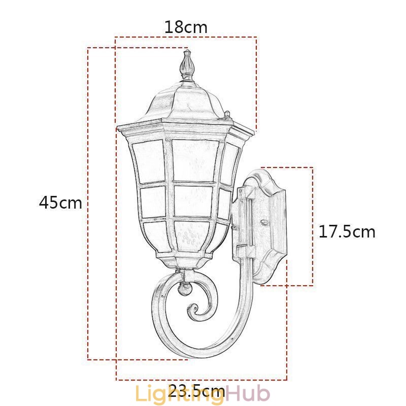 European Wall Sconce Retro Outdoor Light Single Head Waterproof Frosted Glass Wall Light