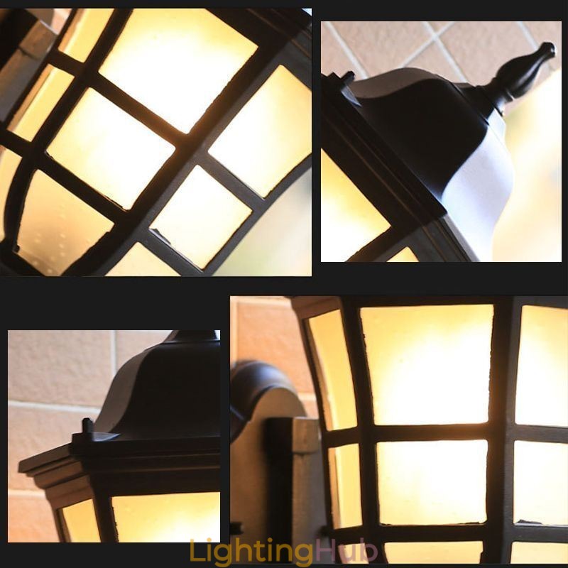 European Wall Sconce Retro Outdoor Light Single Head Waterproof Frosted Glass Wall Light