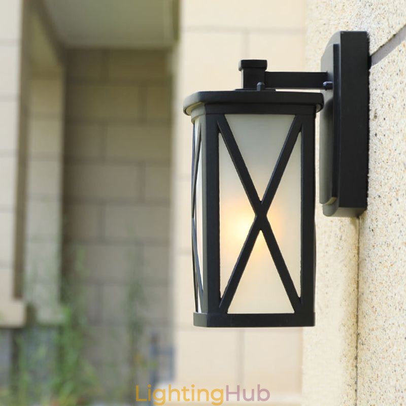 Modern Simple Outdoor Light Waterproof Square Column Wall Light Courtyard Corridor